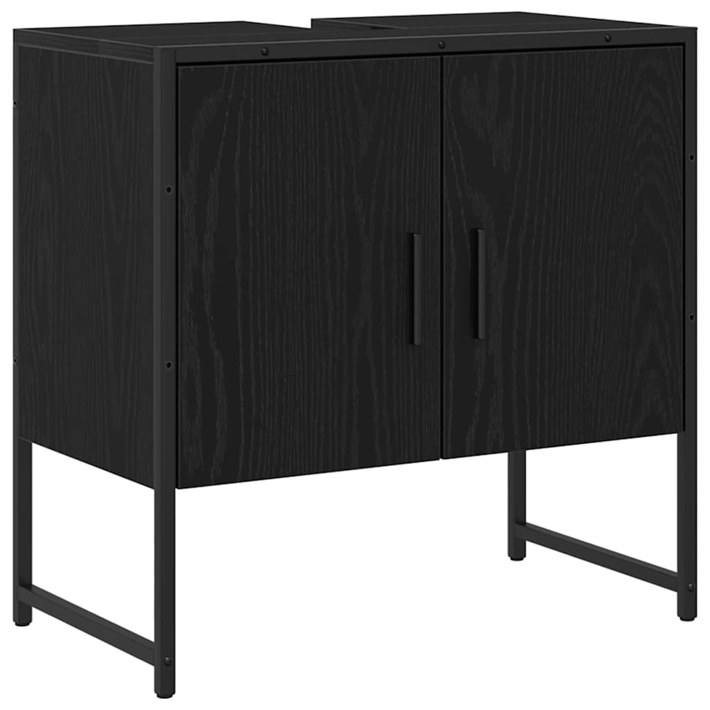 vidaXL Bathroom Sink Cabinet Black Oak 60 x 30 x 60 cm Engineered Wood