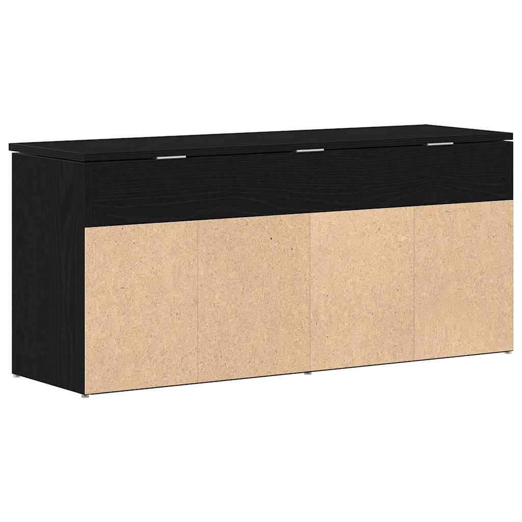 Shoe Bench Black Oak 102x30.5x45 cm Engineered Wood