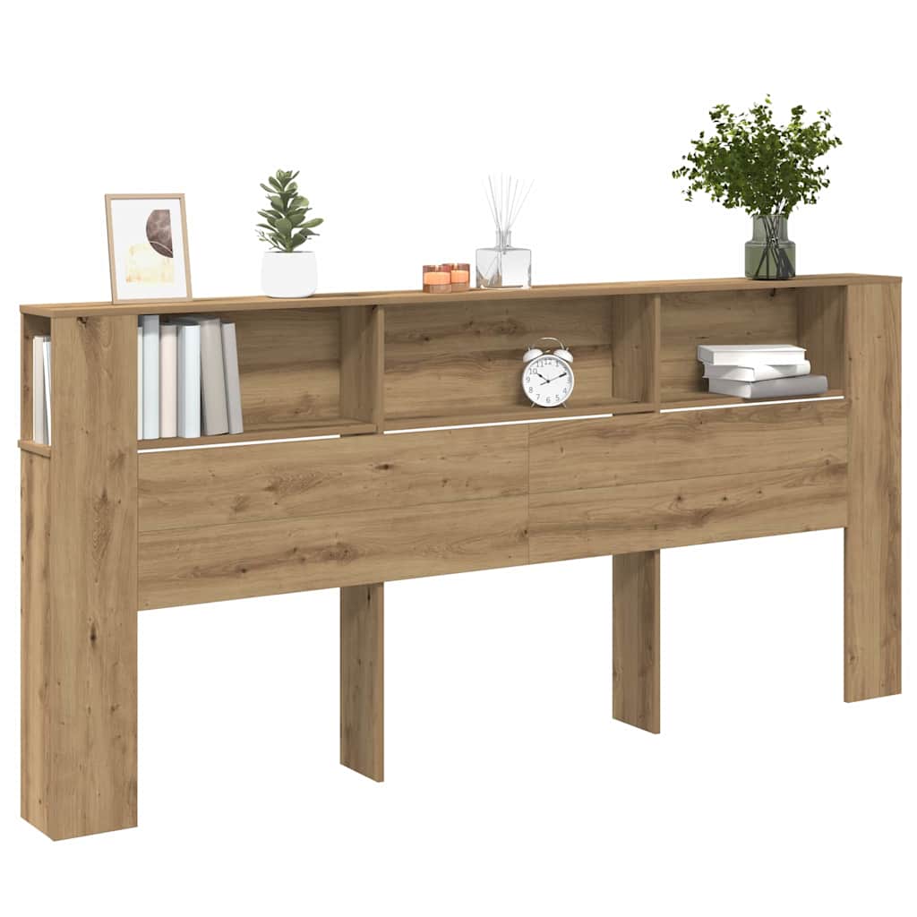 Headboard Cabinet 220 x 18,5 x 104,5 cm Engineered wood