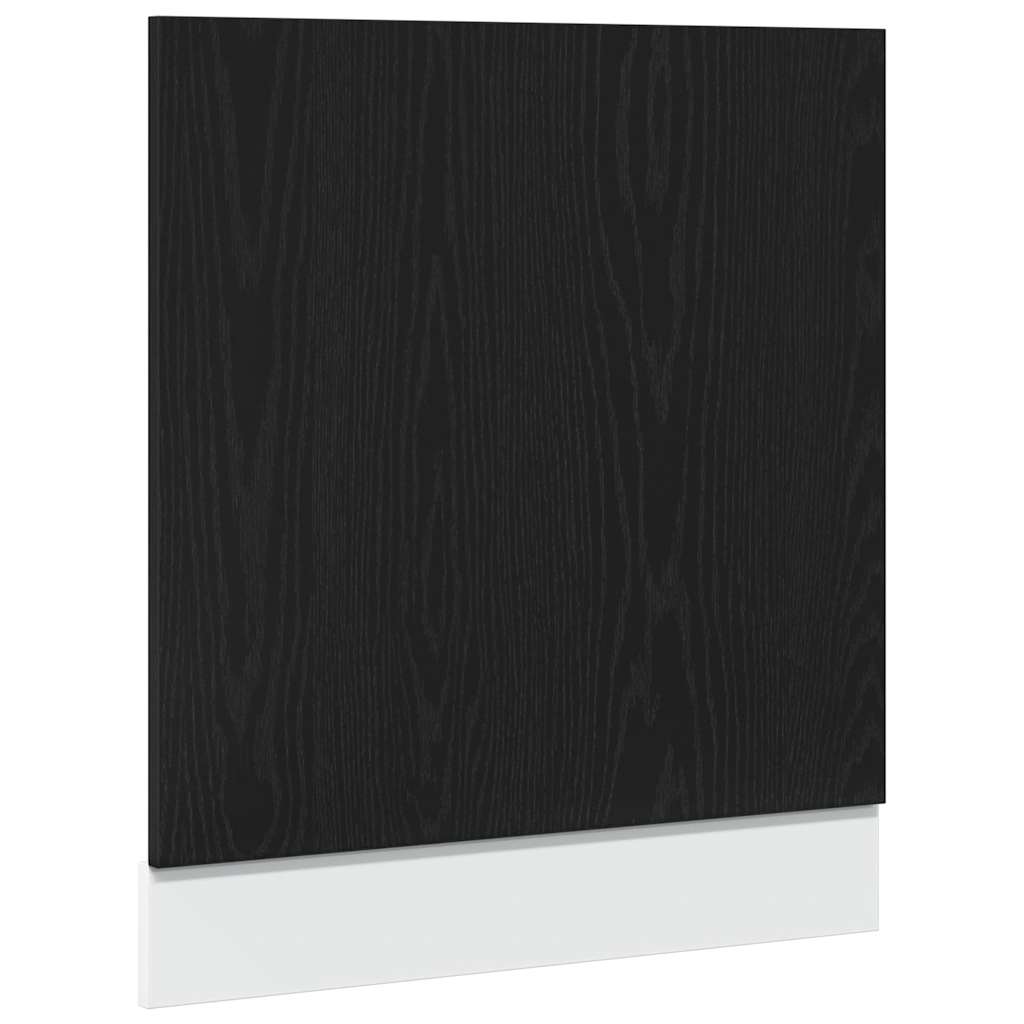 Dishwasher Panel Black Oak 60x1.5x67 cm Engineered Wood