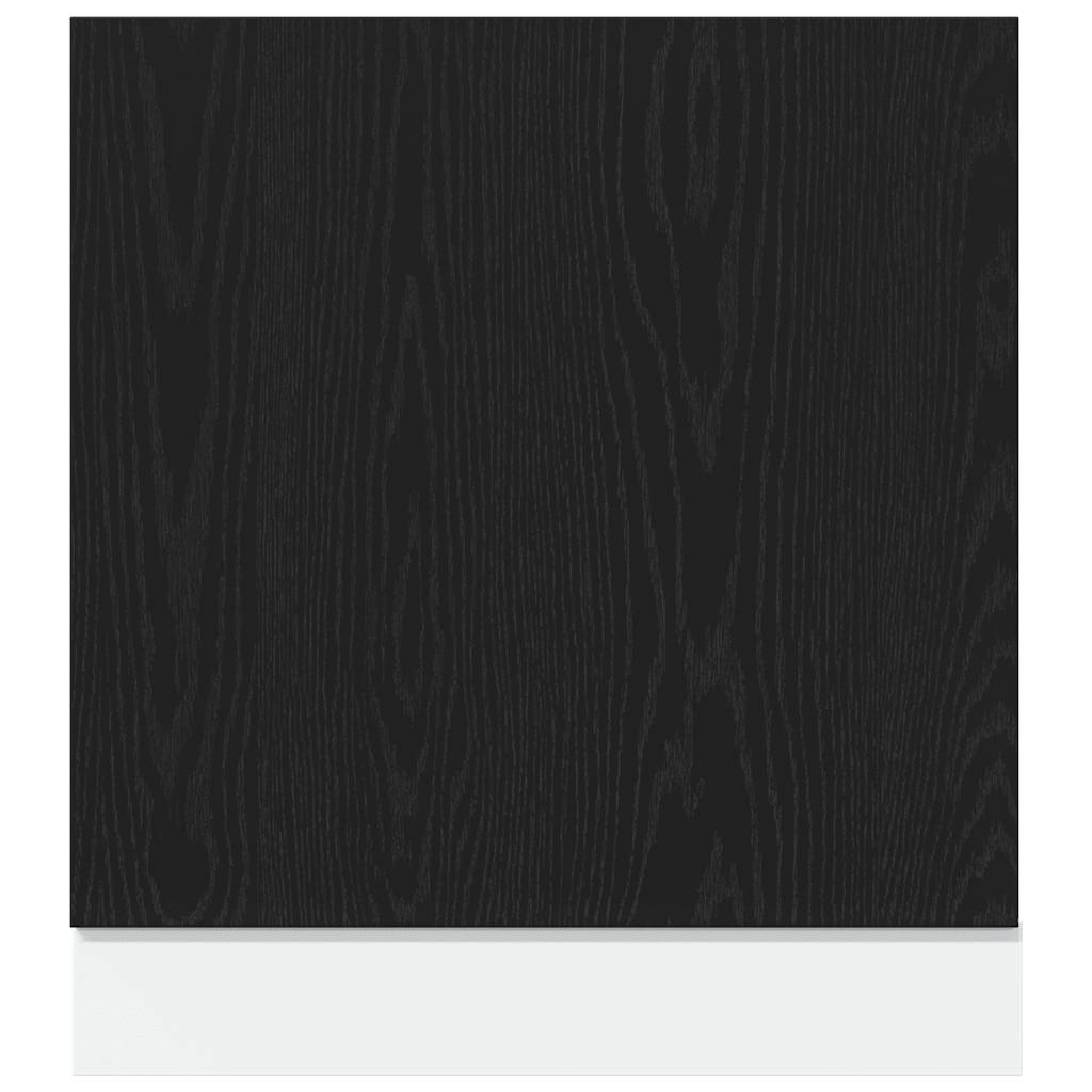 Dishwasher Panel Black Oak 60x1.5x67 cm Engineered Wood