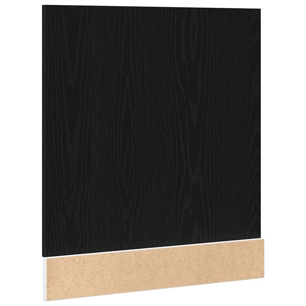 Dishwasher Panel Black Oak 60x1.5x67 cm Engineered Wood
