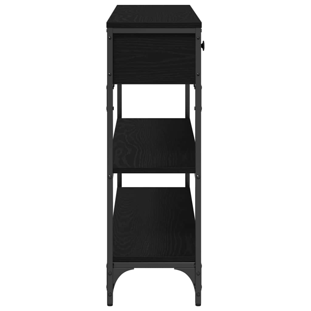 Console Table with Drawer with Shelf Black oak 100 x 25 x 75 cm