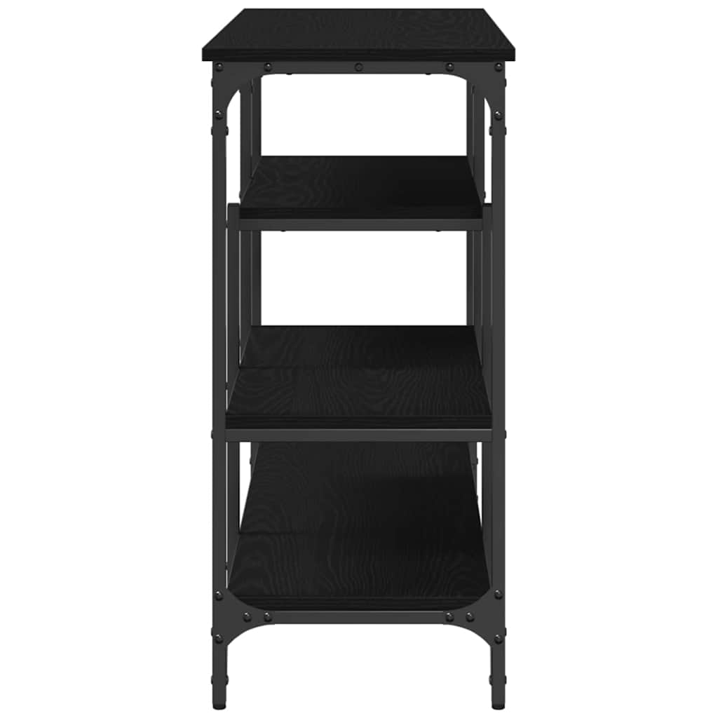 Console Table with Shelf Black oak 100 x 35 x 75 cm