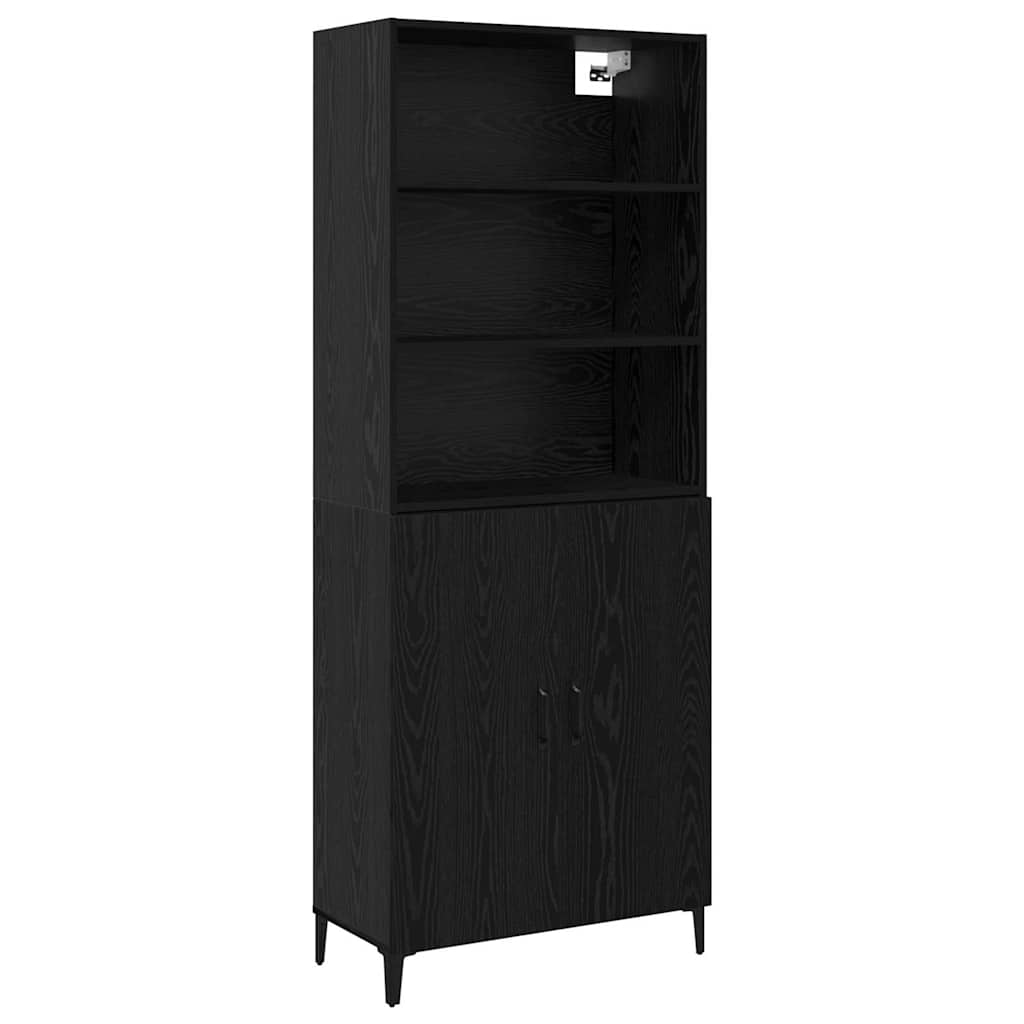 Sideboard Black oak 69.5 x 32.5 x 180 cm Engineered wood