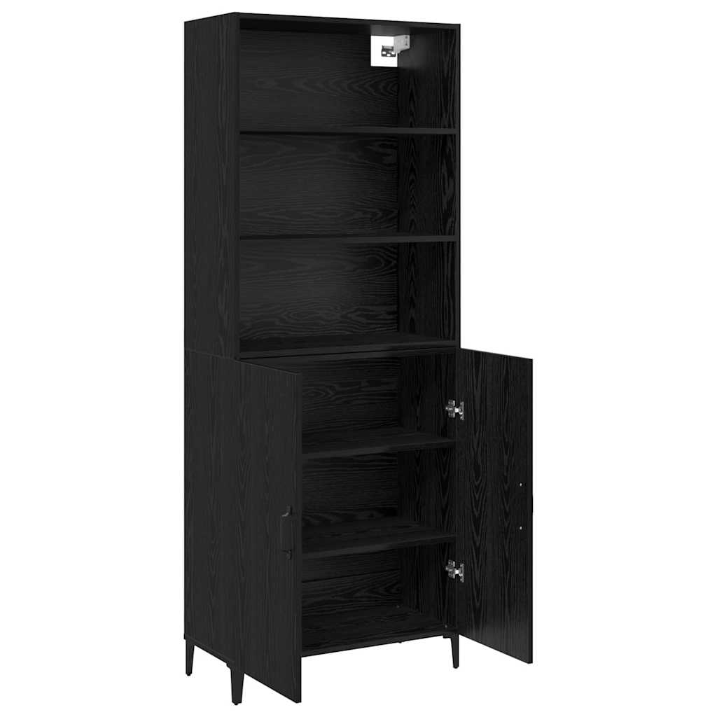 Sideboard Black oak 69.5 x 32.5 x 180 cm Engineered wood