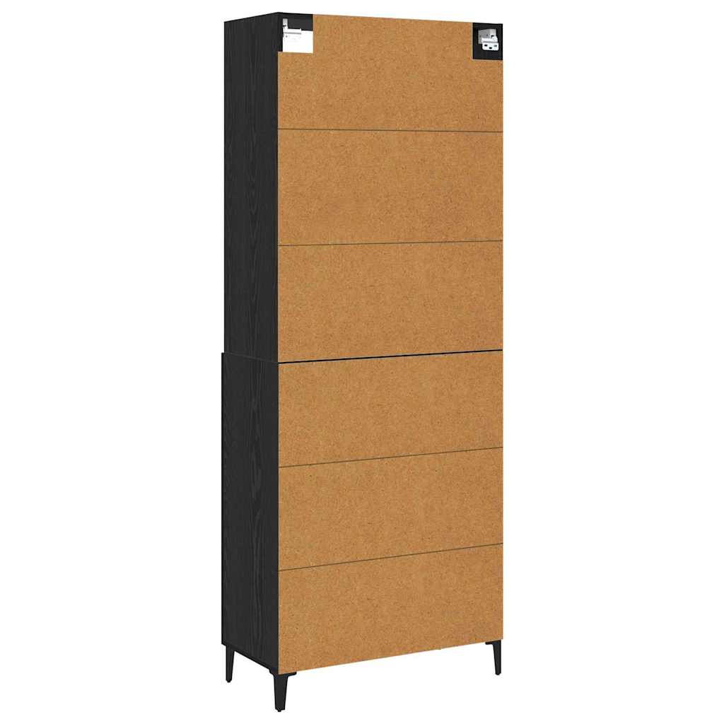 Sideboard Black oak 69.5 x 32.5 x 180 cm Engineered wood