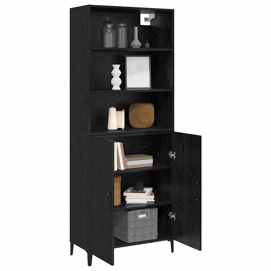 Sideboard Black oak 69.5 x 32.5 x 180 cm Engineered wood