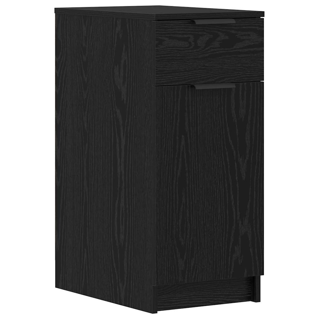 Desk with Drawer Black oak 133 x 50 x 75 cm Engineered wood