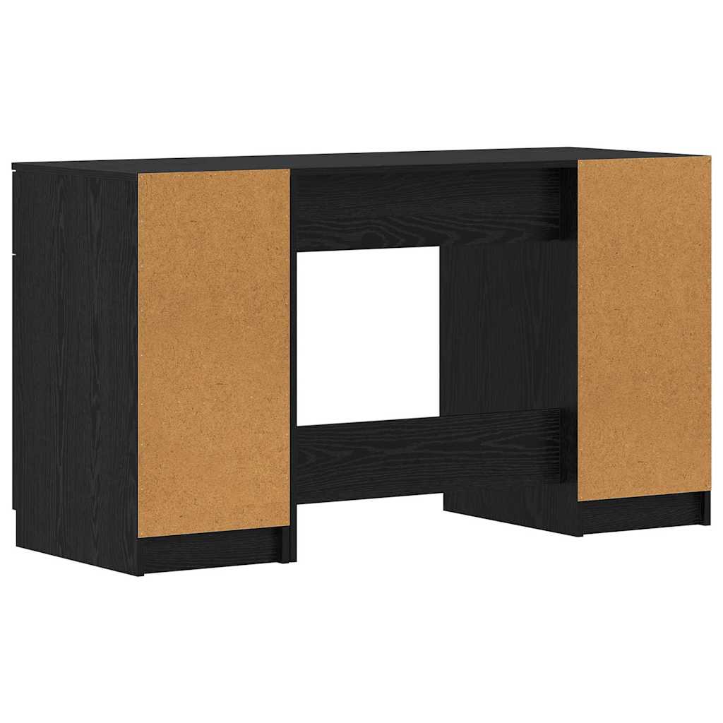 Modern Wooden Home Office Computer Desk Table With 2 Drawers Storage Cupboards