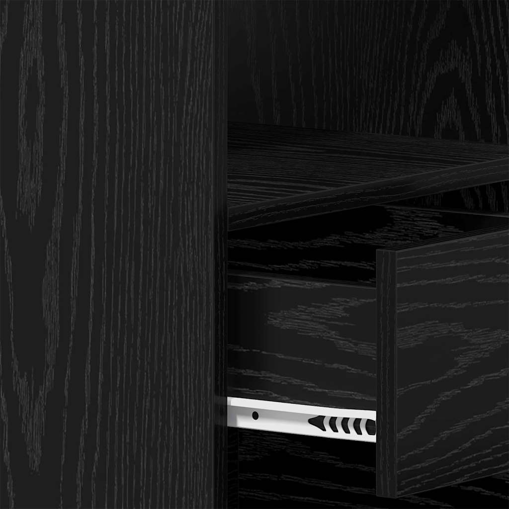 Desk with Drawer Black oak 140 x 50 x 76 cm Engineered wood