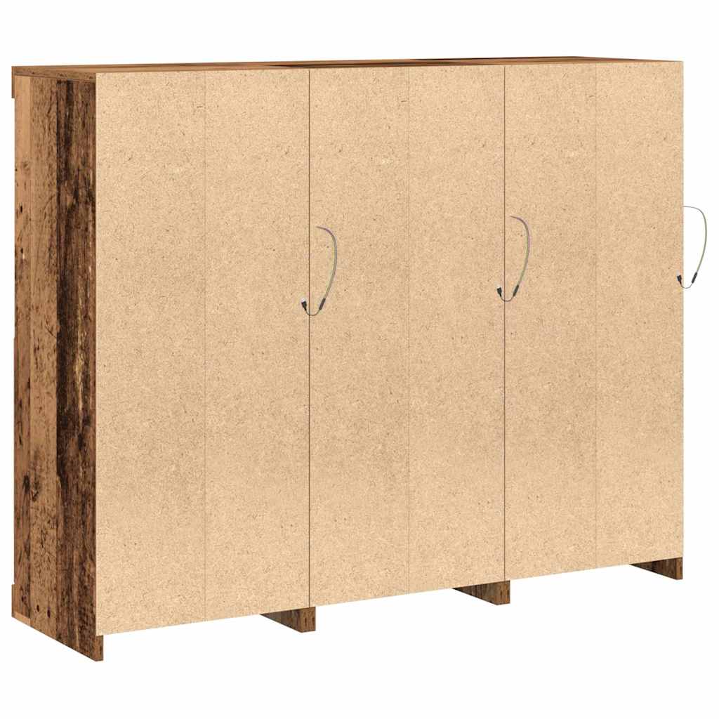 Sideboard 3 pcs Old wood 123 x 37 x 100 cm Engineered wood