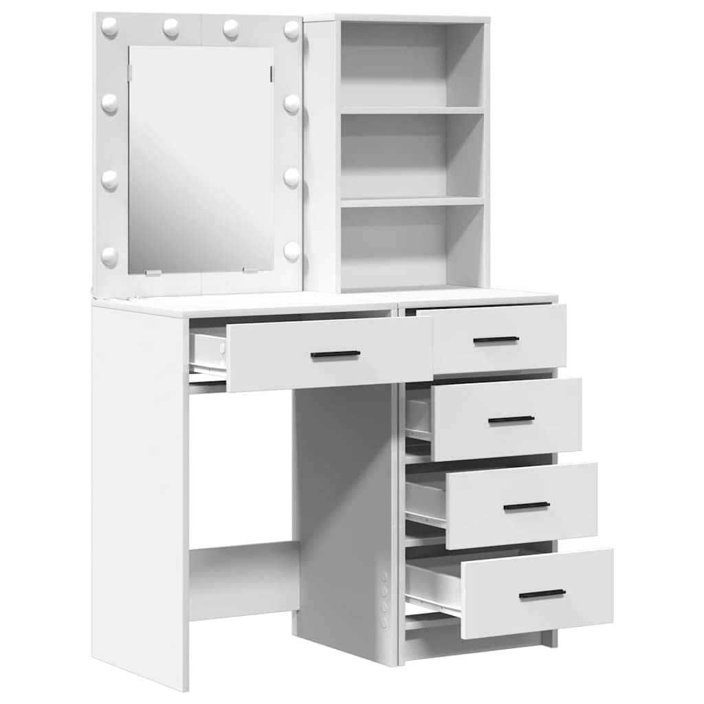 Dressing Table 2 pcs White 50 x 41 x 135 cm Engineered wood