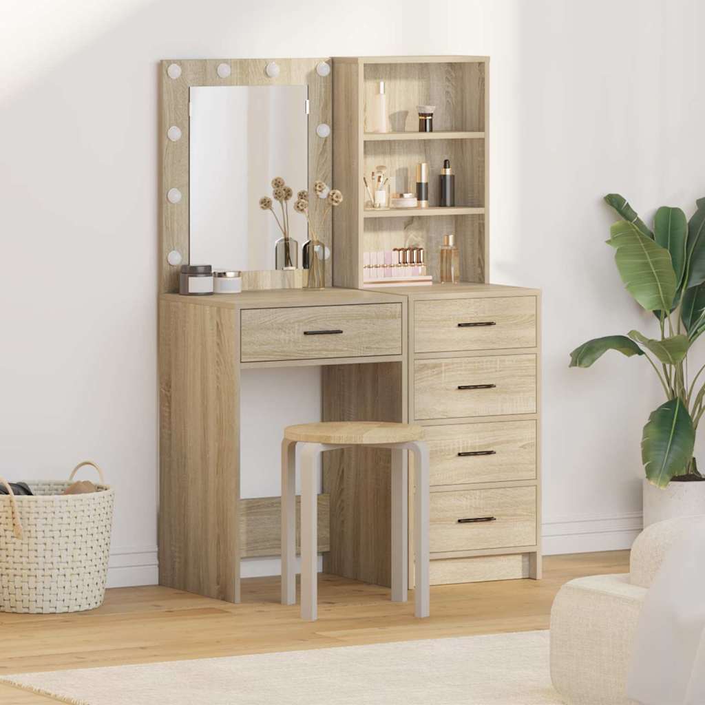 Dressing Table 2 pcs Brown 50 x 41 x 135 cm Engineered wood