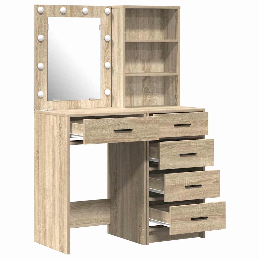 Dressing Table 2 pcs Brown 50 x 41 x 135 cm Engineered wood