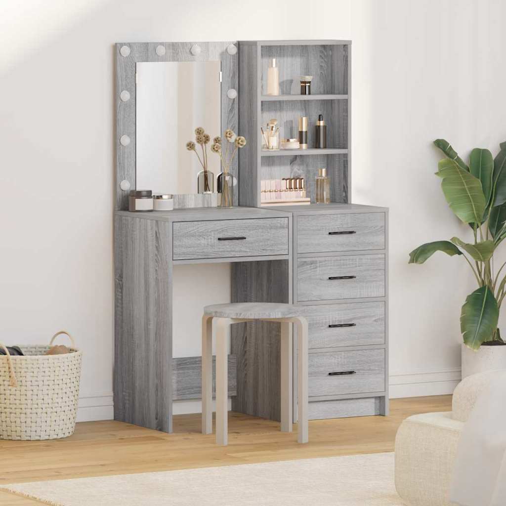 Dressing Table 2 pcs Grey 50 x 41 x 135 cm Engineered wood