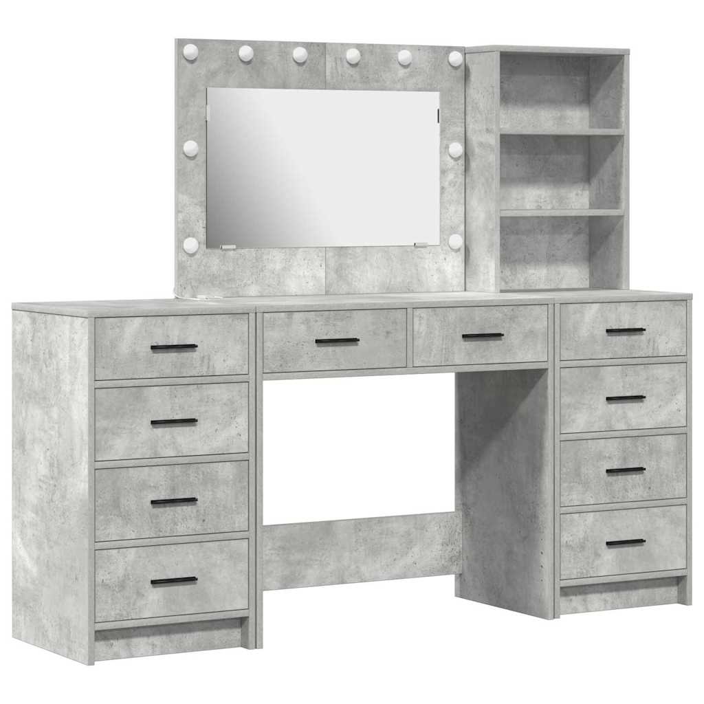 Dressing Table 3 pcs Grey 40 x 41 x 135 cm Engineered wood