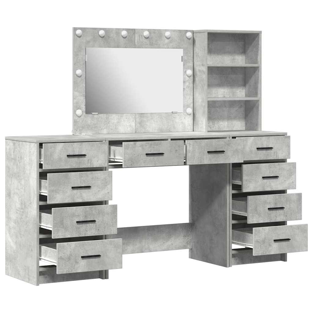 Dressing Table 3 pcs Grey 40 x 41 x 135 cm Engineered wood