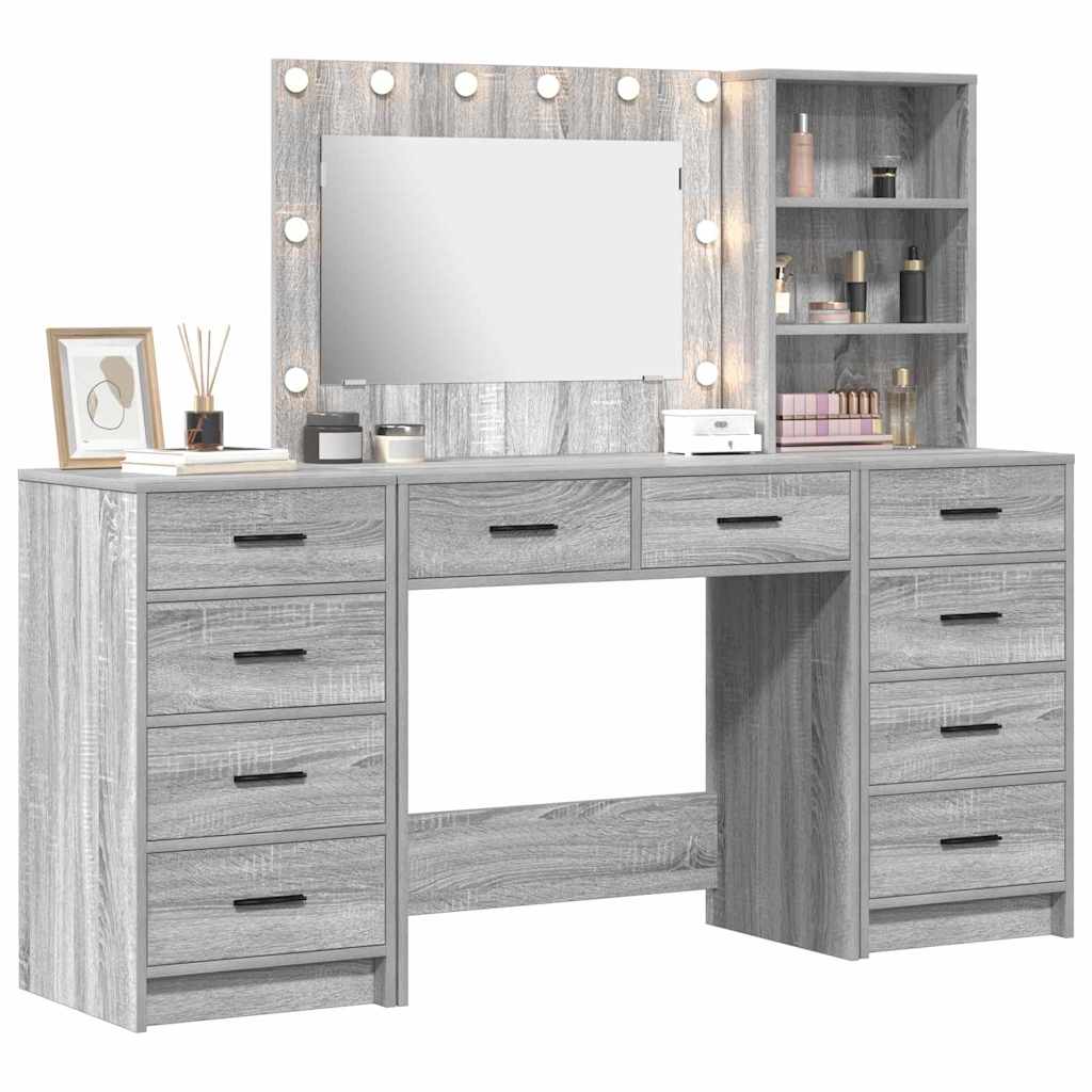 Dressing Table 3 pcs Grey 40 x 41 x 135 cm Engineered wood