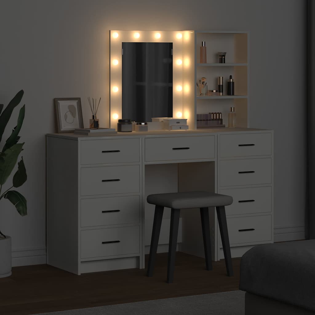 Dressing Table 3 pcs White 40 x 41 x 135 cm Engineered wood