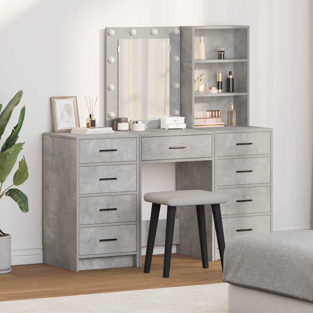 Dressing Table 3 pcs Grey 40 x 41 x 135 cm Engineered wood