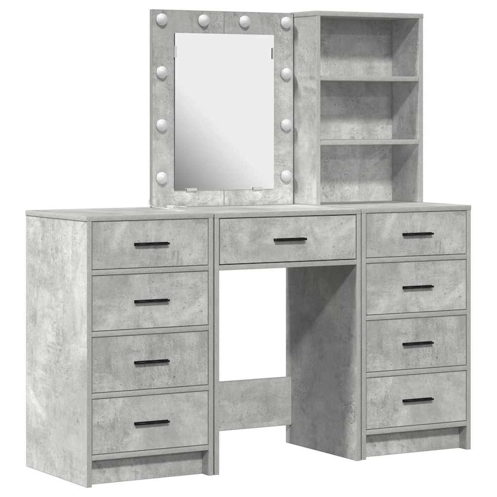 Dressing Table 3 pcs Grey 40 x 41 x 135 cm Engineered wood
