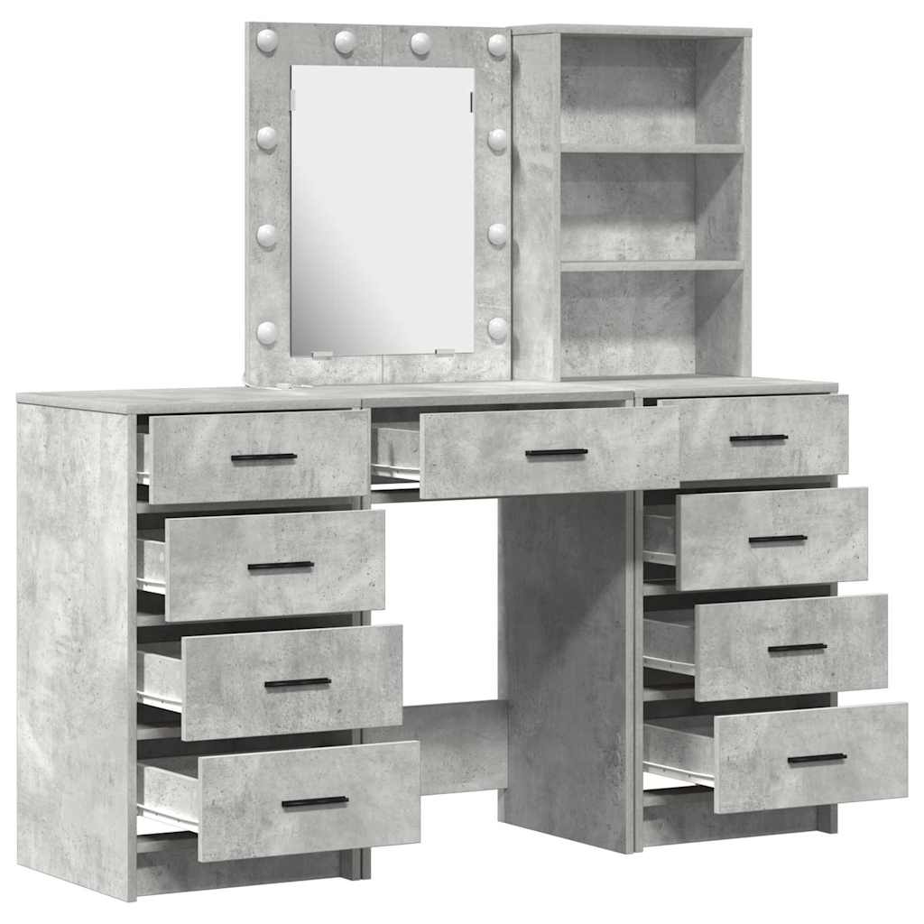 Dressing Table 3 pcs Grey 40 x 41 x 135 cm Engineered wood