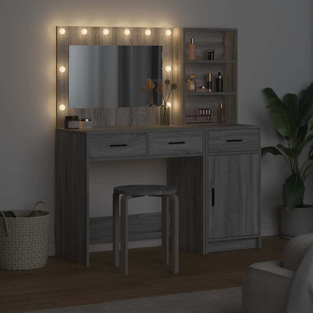 Dressing Table 2 pcs Grey 78.5 x 41 x 135 cm Engineered wood