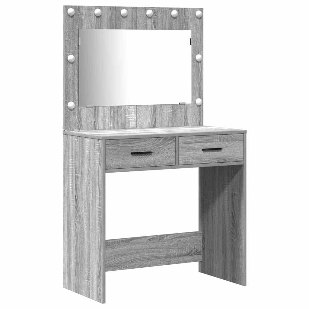 Dressing Table 2 pcs Grey 78.5 x 41 x 135 cm Engineered wood