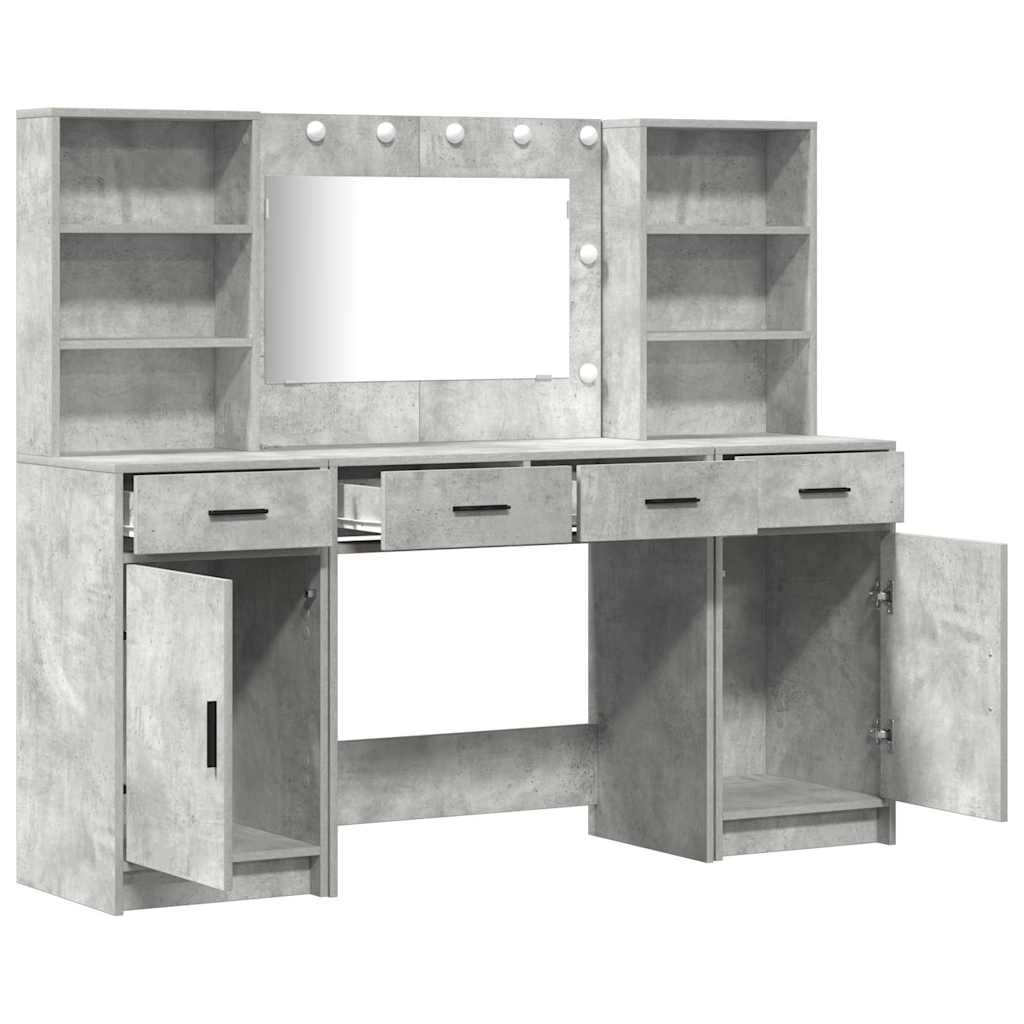 Dressing Table Set 3 pcs Concrete Grey 78.5 x 41 x 135 cm