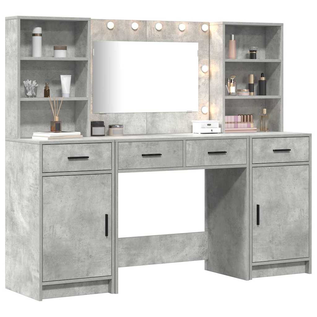 Dressing Table Set 3 pcs Concrete Grey 78.5 x 41 x 135 cm