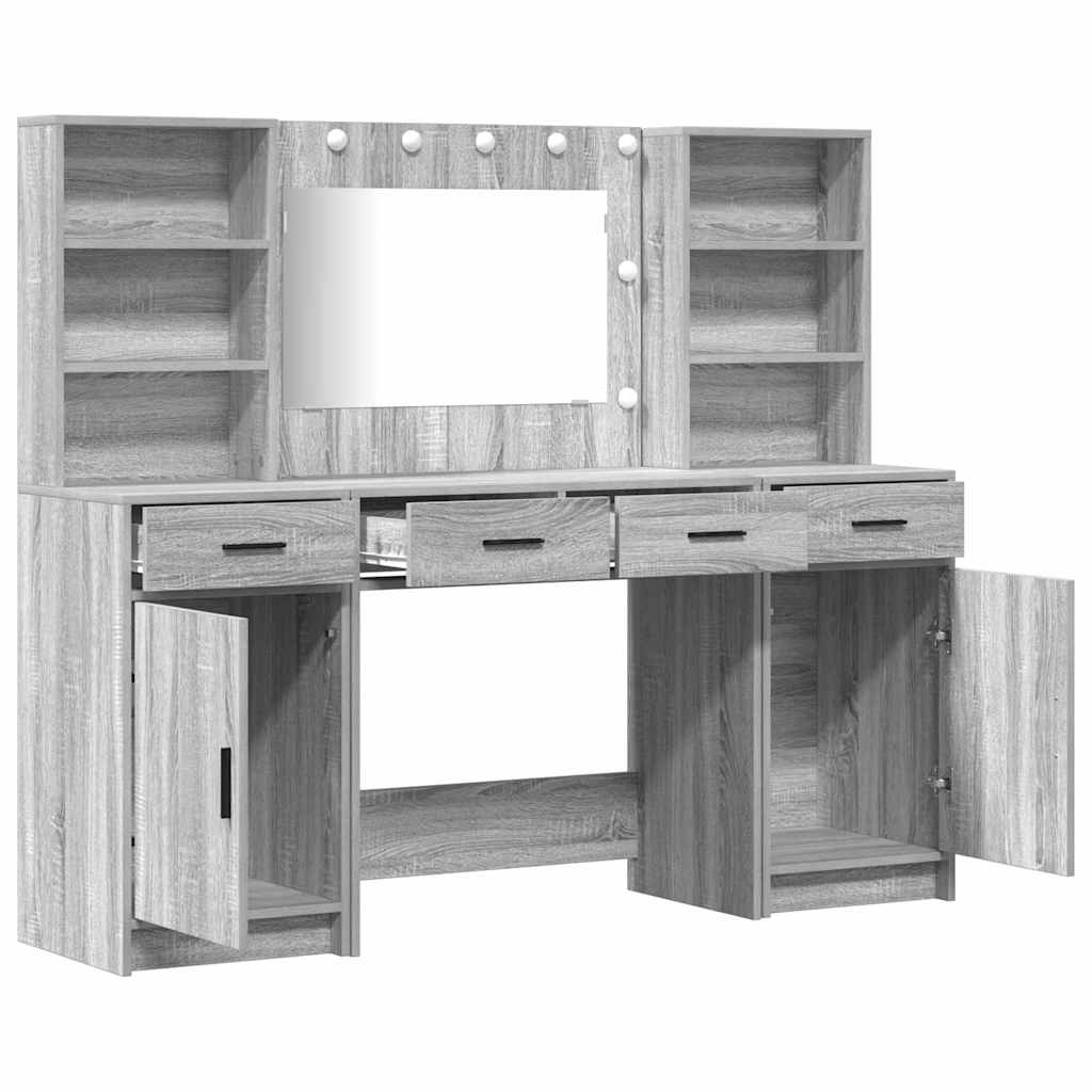 Dressing Table Set 3 pcs Grey sonoma 78.5 x 41 x 135 cm