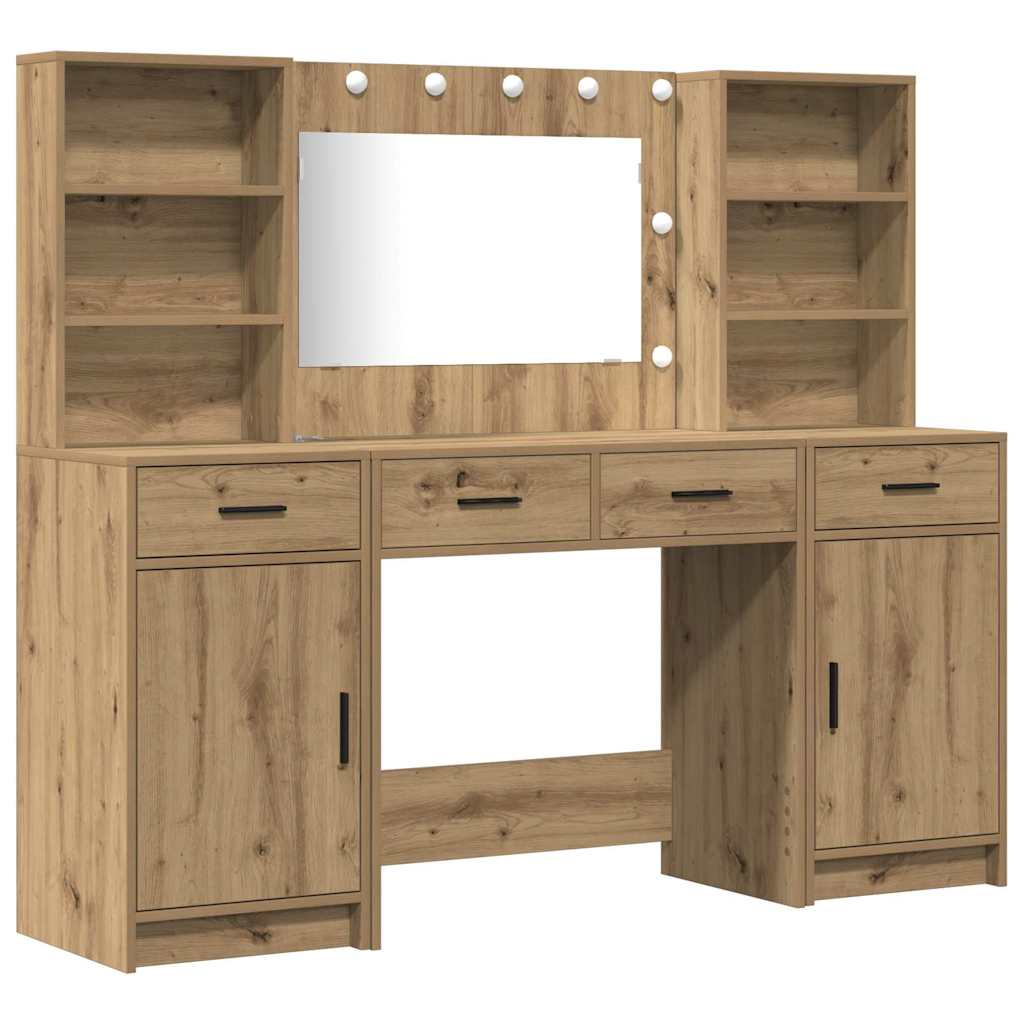Dressing Table Set 3 pcs Artisan oak 78.5 x 41 x 135 cm