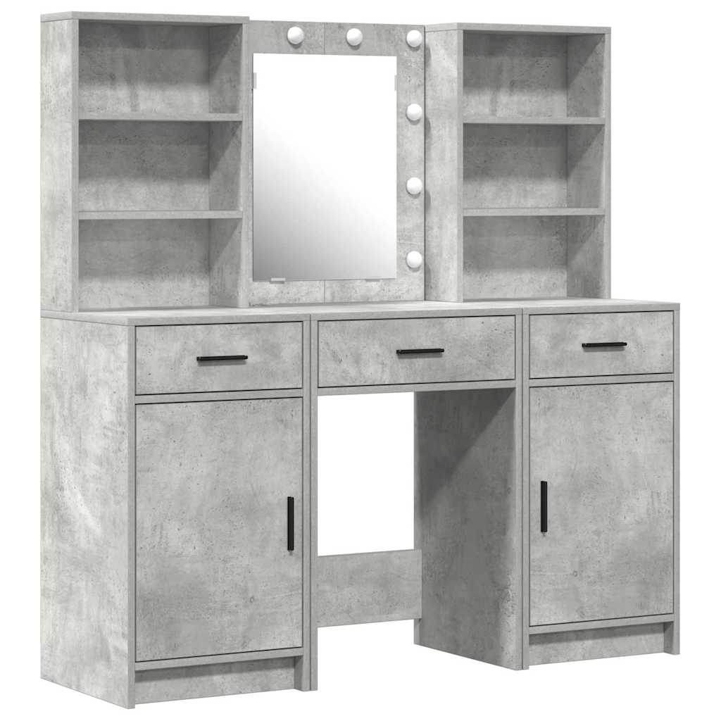 Dressing Table Set 3 pcs Concrete Grey 50 x 41 x 135 cm