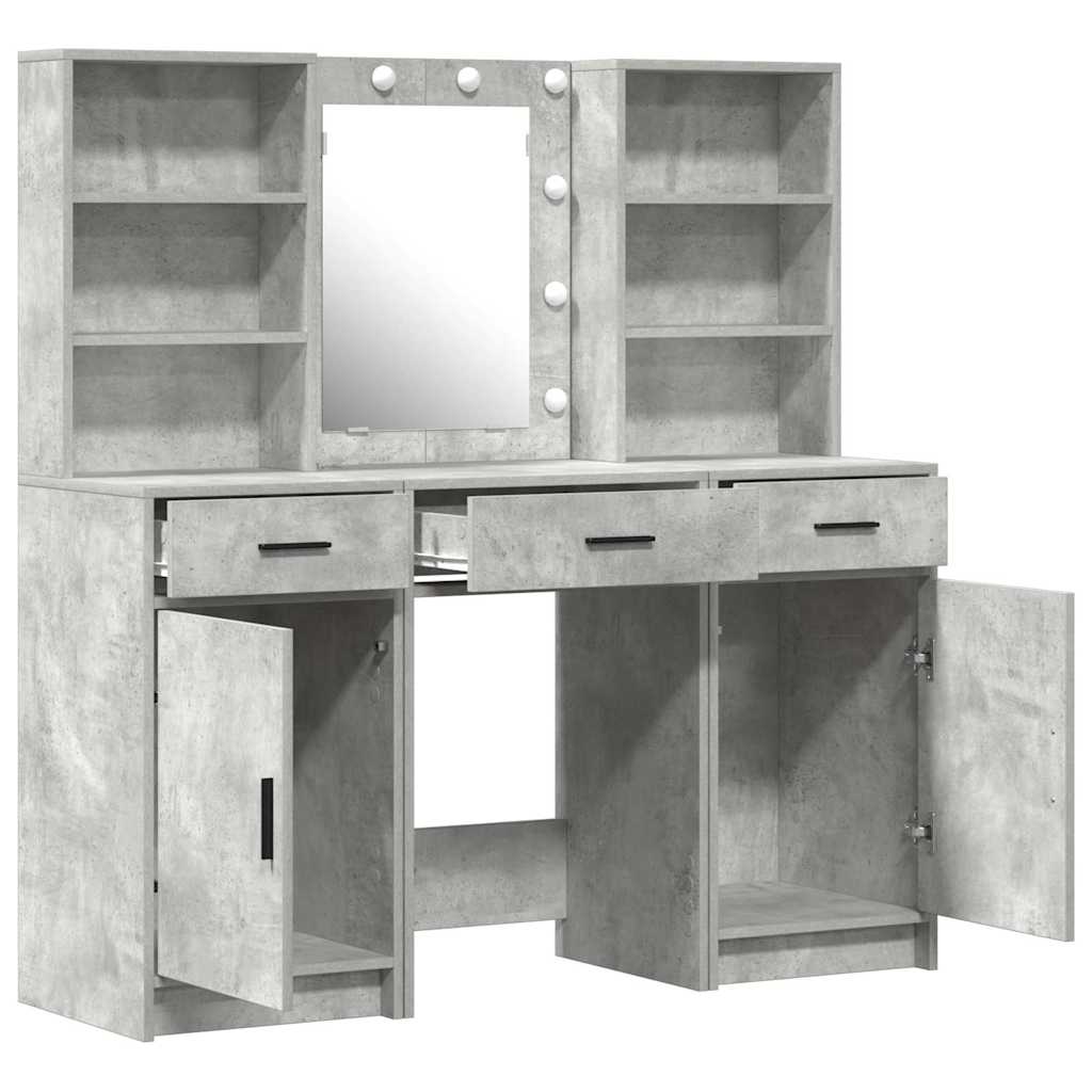 Dressing Table Set 3 pcs Concrete Grey 50 x 41 x 135 cm