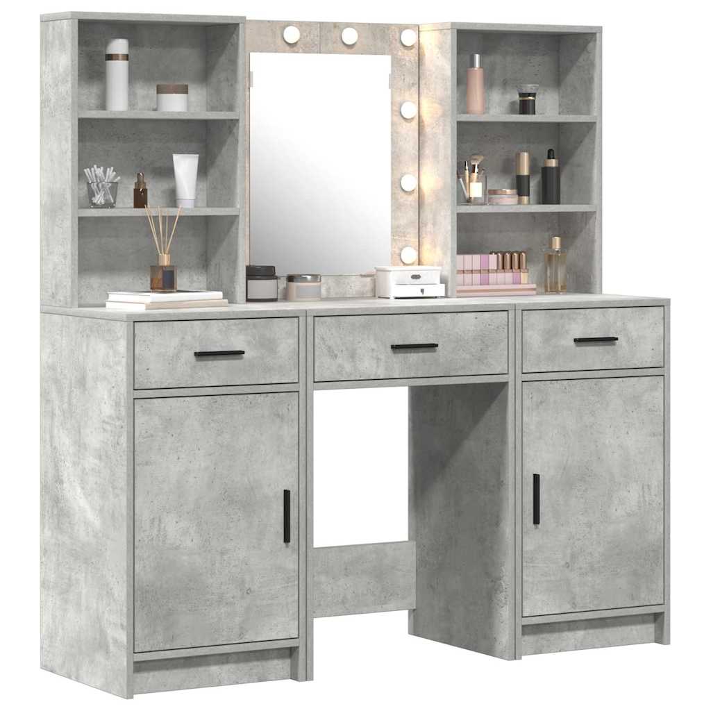 Dressing Table Set 3 pcs Concrete Grey 50 x 41 x 135 cm