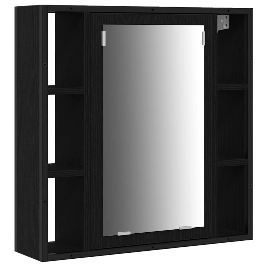 3 Piece Bathroom Furniture Set Black Oak Engineered Wood