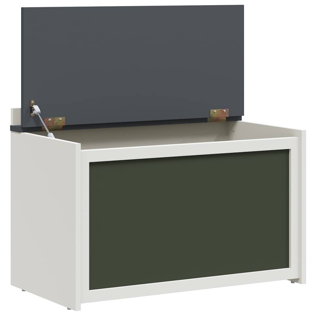 Box with Storage Grey and white 73 x 33 x 55 cm Engineered wood