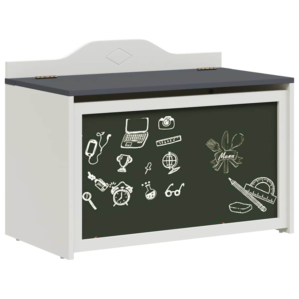 Box with Storage Grey and white 73 x 33 x 55 cm Engineered wood