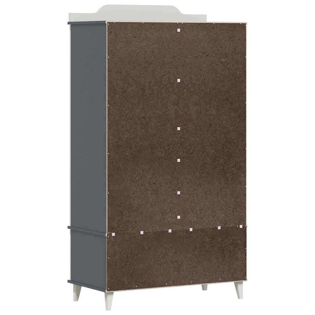 Chalkboard Wardrobe with Drawer Grey and white Engineered wood