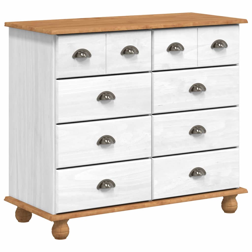 Hutch “ASKIM” White 91x40x183 cm Solid Wood Pine