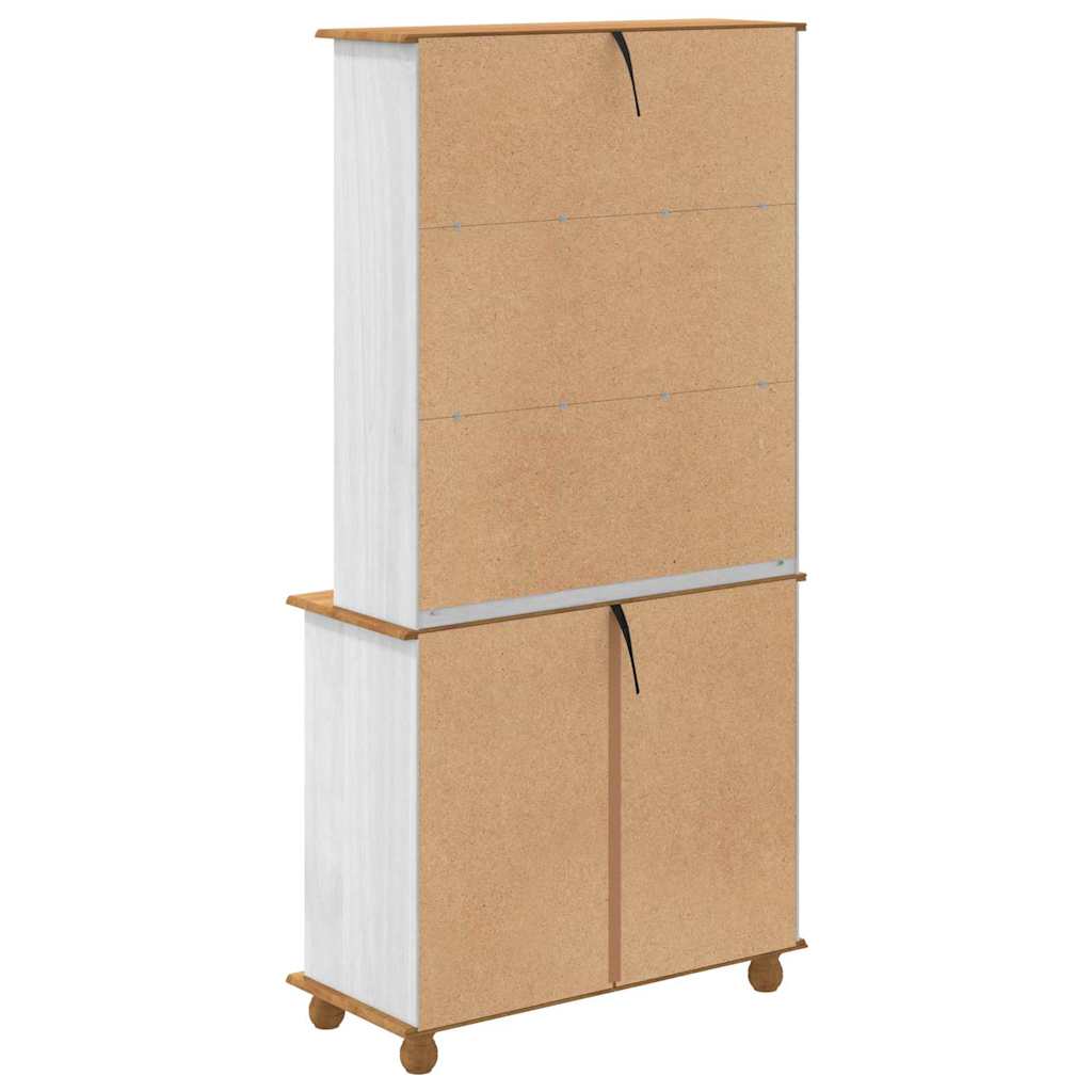 Hutch “ASKIM” White 91x40x183 cm Solid Wood Pine