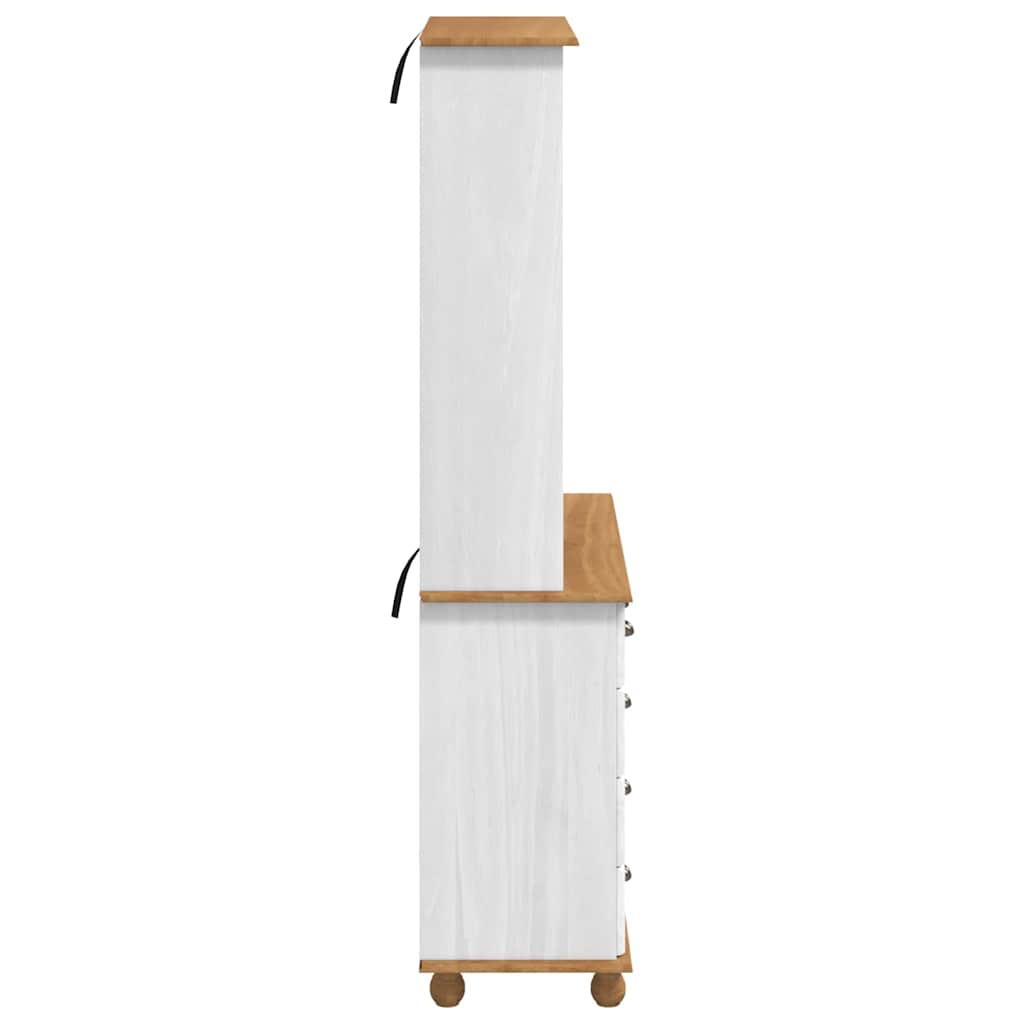 Hutch “ASKIM” White 91x40x183 cm Solid Wood Pine