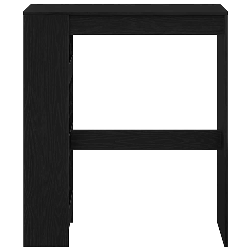 Bar Table with Racks Black Oak 90x40x103.5 cm Engineered Wood