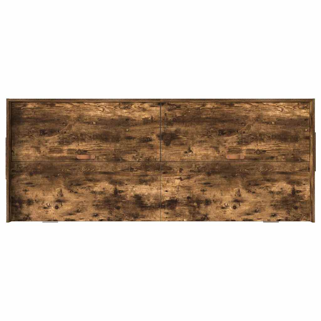 Storage Bed Frame with Drawer Smoked Oak 100 x 200 cm Engineered wood