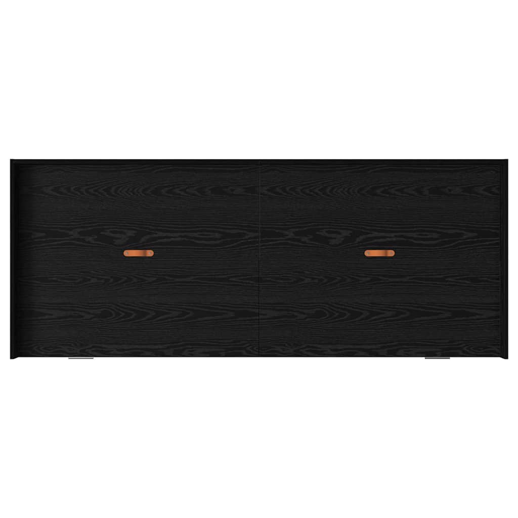 Storage Bed Frame with Drawer Black Oak 90 x 200 cm Engineered wood