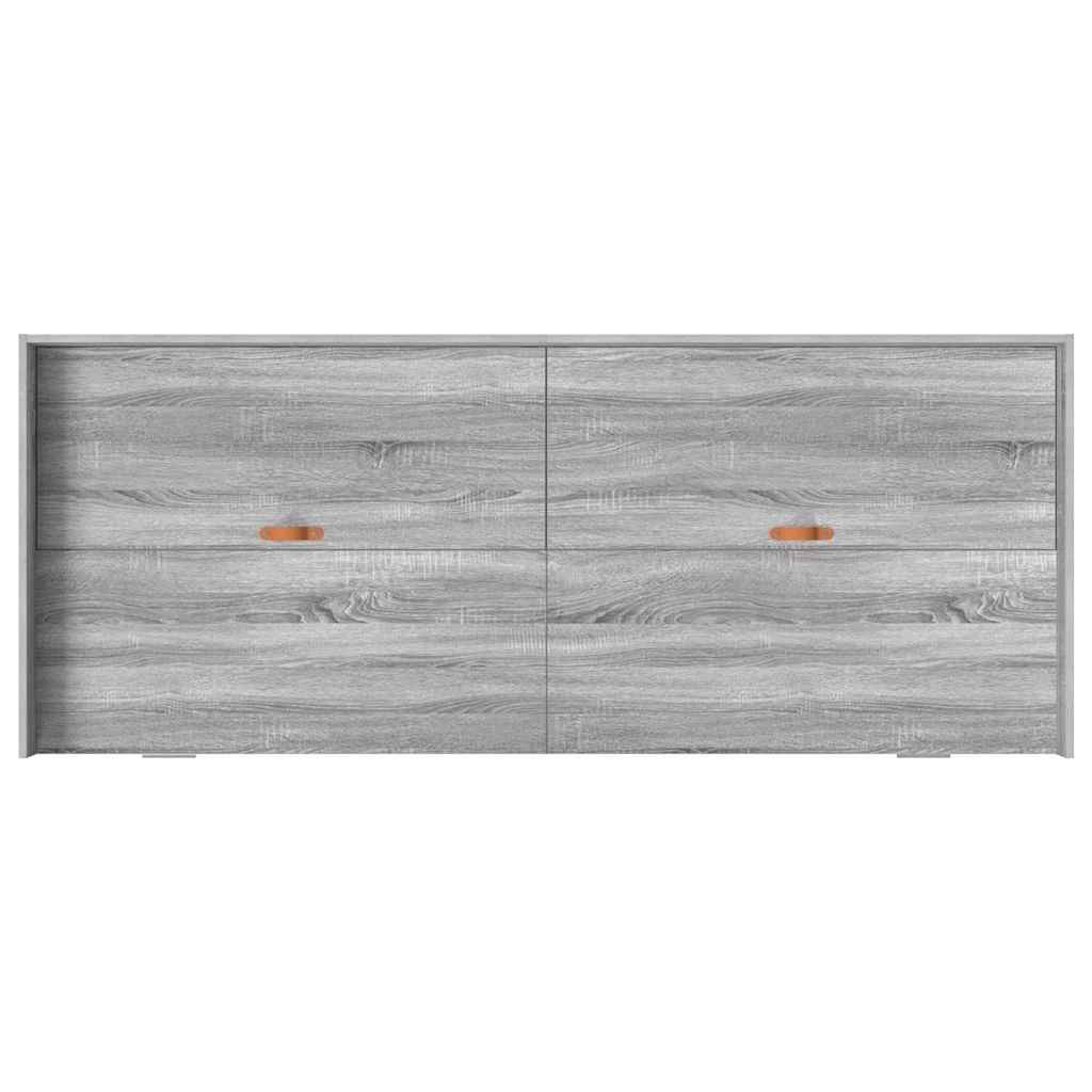 Storage Bed Frame with Drawer Grey Sonoma 90 x 200 cm Engineered wood