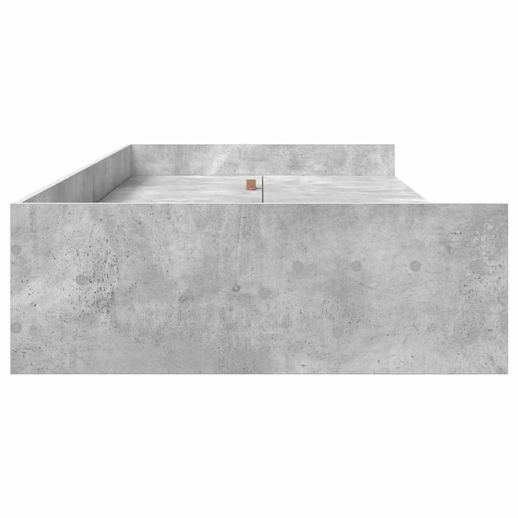 Storage Bed Frame Concrete Grey 80 x 200 cm Engineered wood