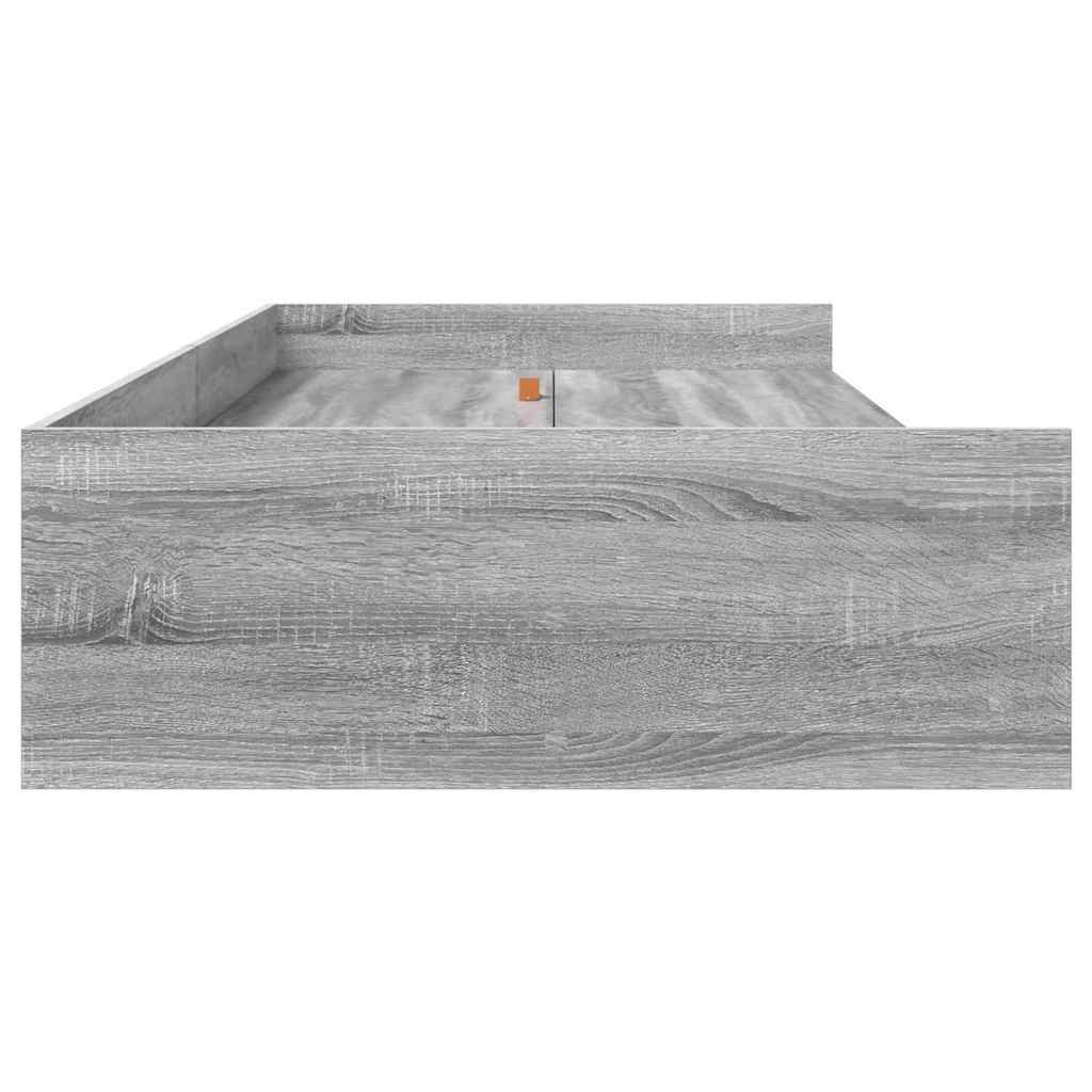 Storage Bed Frame with Drawer Grey Sonoma 80 x 200 cm Engineered wood