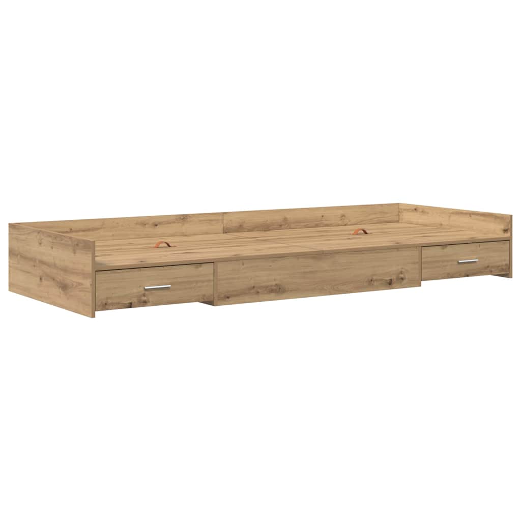 Storage Bed Frame with Drawer Artisan Oak 80 x 200 cm Engineered wood